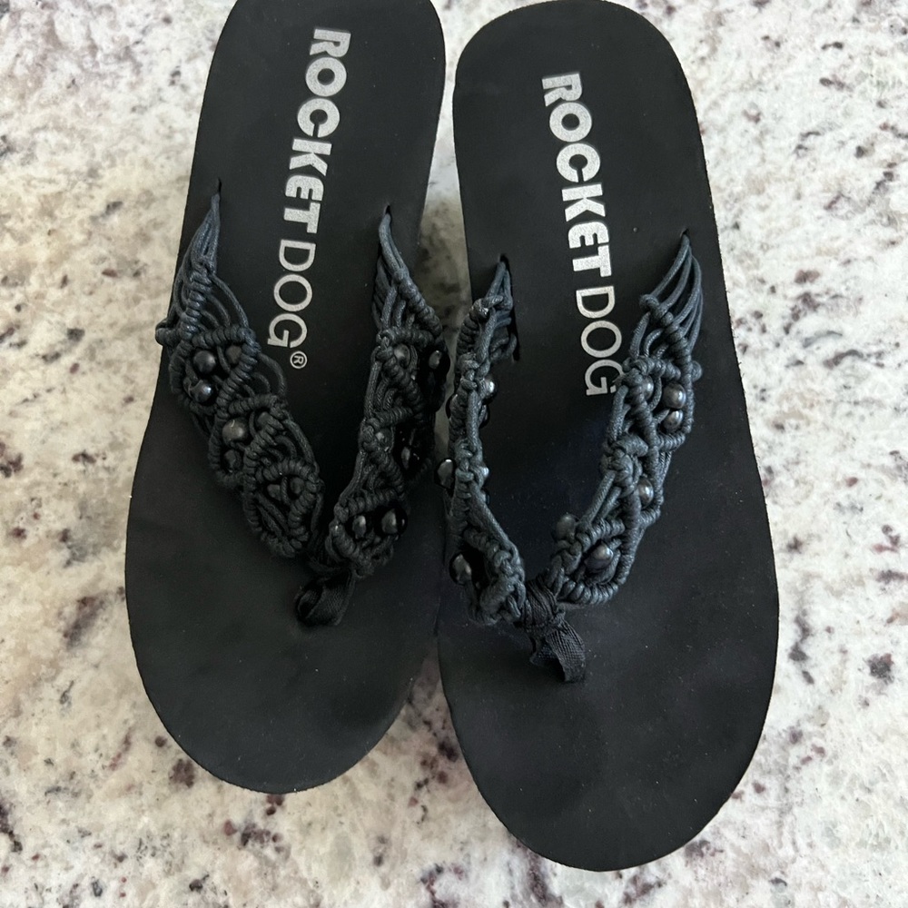 Rocket Dog Black Beaded Women's Sandals